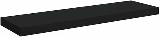 Black Honeycomb MDF Floating Wall Shelf with Metal Frame 31.5 x 9.3 x 1.5 Inches, Modern Display Storage for Books and Decor, Durable Engineered Wood, Easy Mounting,