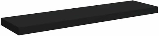 Black Honeycomb MDF Floating Wall Shelf with Invisible Mounting System, 35.4 Inch Long Medium Metal Shelf for Displaying Decorative Items and Books, Matte Black Finish,