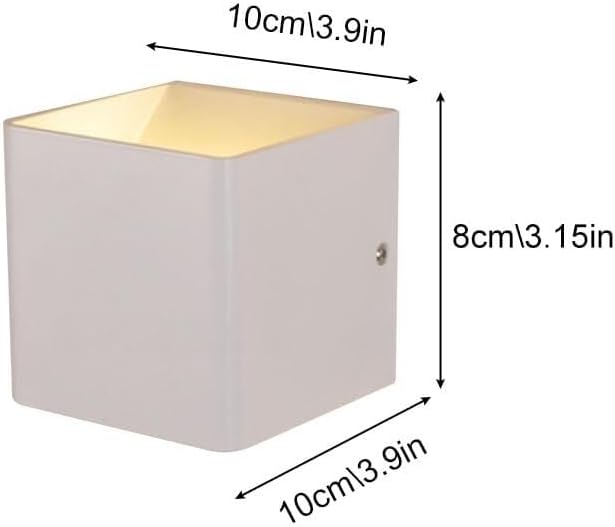 Modern Wall Light Small 7W LED 3000K Warm Light Fixtures Indoor Up Down Wall Wash Lamp Minimalist Wall Sconce Lighting for Living Room Bedroom Hallway Corridor Stairs(White)