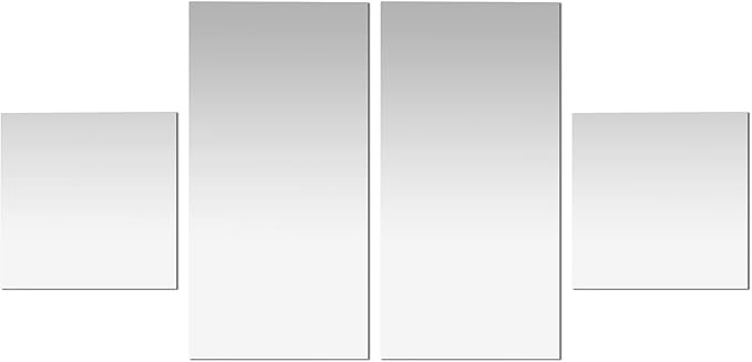 Americanflat Adhesive Mirror Tiles - Set of 4 - Frameless Rectangular and Square Mirrors for Wall or Home Decor - Peel and Stick Mirrors - Modern Glass Mirror for Bathroom, Bedroom, Living Room