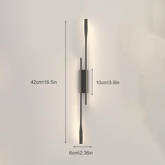 Modern Corner LED Wall Lamp Minimalist Indoor Light Long Strip Linear Light Hardwired Hallway Wall Sconce Dimmable Lighting Fixture for Bedroom Kitchen Island Bar Living Room Bathroom
