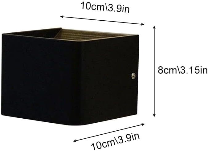 Modern Wall Light Small 7W LED 3000K Warm Light Fixtures Indoor Up Down Wall Wash Lamp Minimalist Wall Sconce Lighting for Living Room Bedroom Hallway Corridor Stairs(Black)