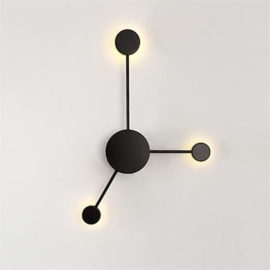 LED Wall Sconce Mid-Century Wall Lamp Lighting Fixture Black Finish丨Acrylic Indoor Modern Wash Wall Spot Light丨Wall Mount Lamps for Living Room Bedroom Hallway Home Room Decor (3 Light3000K)