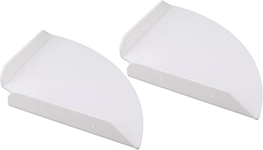 Yosoo Health Gear Acrylic Wall Mount Floating Corner Shelves 2pcs Quarter Round Shower Shelf, Sturdy Wall Storage Display Organizer for Bathroom Kitchen Bedroom Living Room 1.2 x 8.3 x 8.3in (White)