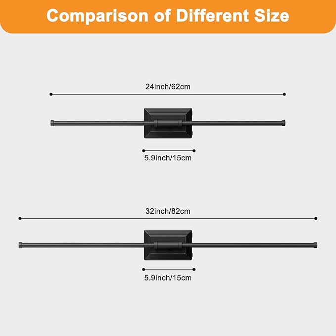 Battery Operated Wireless Wall Sconce - Modern Rechargeable Led Sconces in Black Gold Silver - Bedroom Decor Stick On Lights Set of 1 - Long Indoor Living Room Bathroom Remote Wall Light