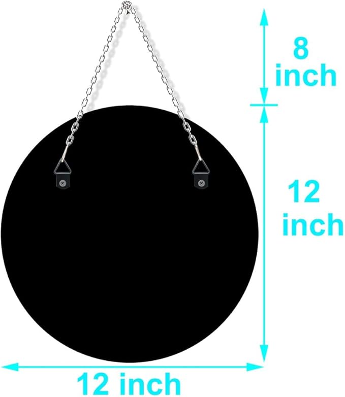 Crystal Crush Diamond Silver Mirror 2 Pack Diameter 12inch Round Shape with Iron Chain Real Glass Mirror for Wall Decor