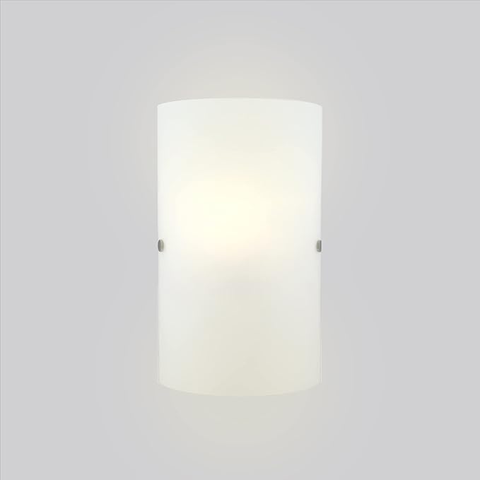 EGLO Troy 1-Light Wall Sconce Bathroom Modern Dimmable LED Mirror Vanity Light Fixture, Milk Clear