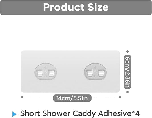 Lsnisni 4 Pack Shower Caddy Adhesive Replacement, Strong Adhesive Hooks for Shelf, Waterproof Shower Adhesive Strips, No Drilling, for Bathroom Storage Shelves and Kitchen Racks