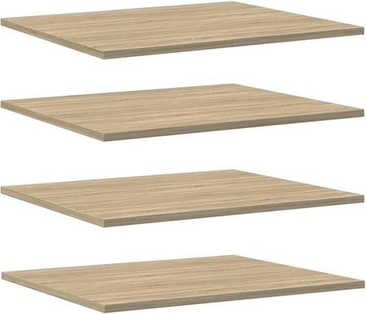 Set of 8 Sonoma Oak Floating Shelves 23.6 x 19.7 in, Engineered Wood Wall Mounted Storage Display Boards for Books, Plants, and Home Decor, Matte Finish