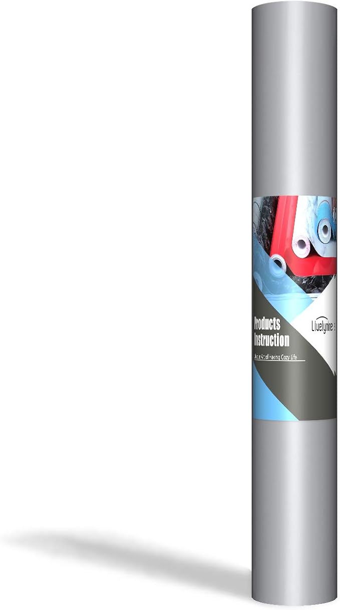 Livelynine 15.8"x394" Gray Wallpaper Peel and Stick for Bedroom Walls Grey Contact Paper for Cabinets Removable Wall Paper Bathroom Cabinet Wallpaper Waterproof Kitchen Vinyl Wrap Desk Shelves Locker