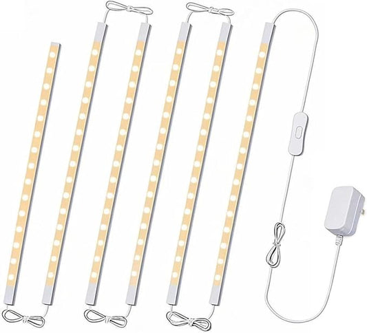 Cefrank LED Under Cabinet Lighting 6-Pack 12 inch Seamlessly Linkable Strip Light Bars for Cabinet, Kitchen, Shelf, Workbench, Cupboard Lighting, 1200 Lumen (Warm White 3000K)