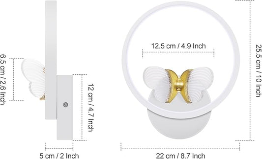 XEYOU 16W Modern Wall Sconce Lighting Indoor LED Creative Wall Light Fixture Butterfly Shape Decoration Wall Lamp for Living Room Bedroom Stair Corridor