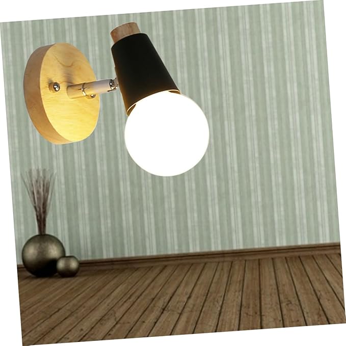 Minimalist Black Solid Wood Wall Lamp Wall Sconce Decorative Lighting for Bedroom Living Room Staircase Space Saving Mounted Fixture Without Bulb Nordic Modern Art Decor