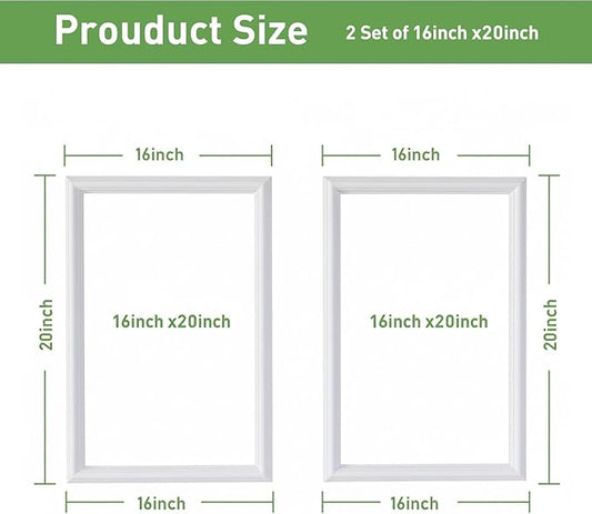 Precut Wall Molding Kit, 2 Set 16" x 20" Paintable Wainscoting Panels, Ready-to-Assemble Wall Accent Kit, Modern Molding Trim Decor for Living Room Bedroom Hallway Kitchen Island