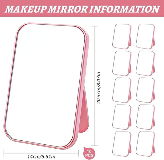 10 Pcs Spa Party Mirrors Sleepover Party Supplies for Girls Slumber Parties Supplies Pink Makeup Mirror Bulk for Sleepover Slumber Birthday Favors Gift (Pink)
