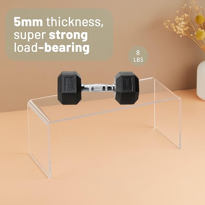 Clear Cabinet Shelf Organizers, 2 Pack Shelf Risers Kitchen Cabinets, Spice Rack for Dishes, Soda Cans and Cup(11.8 x 4.72 x 4.72 Inch)