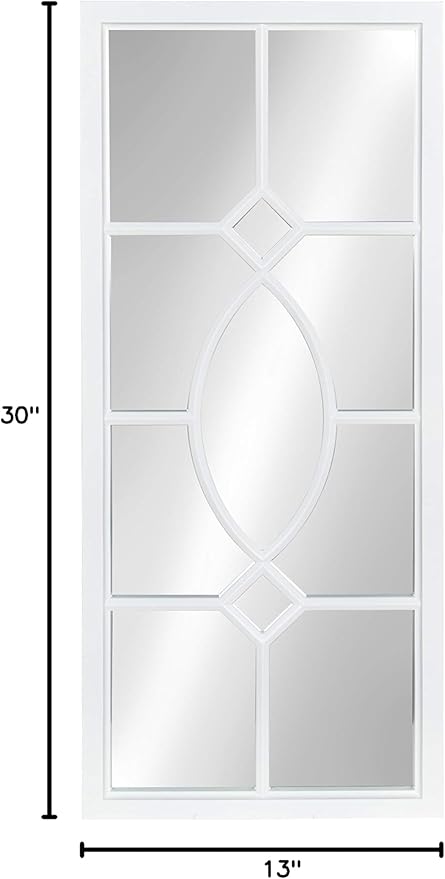 Kate and Laurel Cassat Casual Modern Window Wall Accent Mirror, White