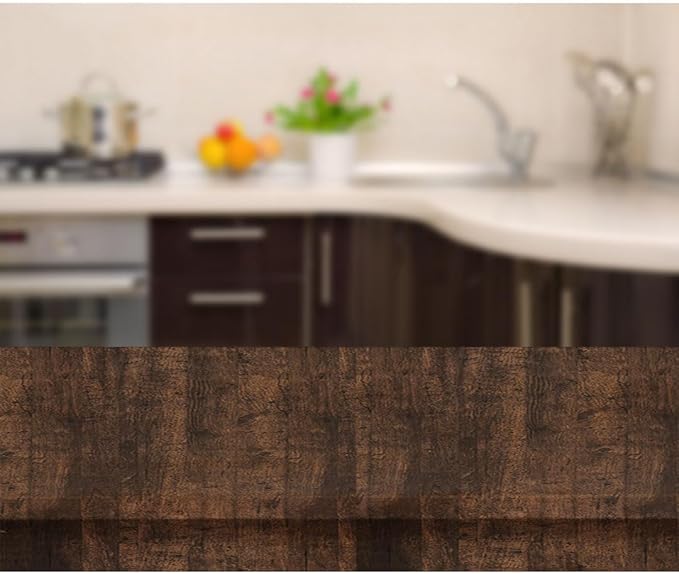 Orgrimmar 236" x 17.8" Dark Brown Wood Peel and Stick Wallpaper Self-Adhesive Removable Wallpaper Covering Decorative Stick Film Vintage Wood Panel Vinyl Decal Roll