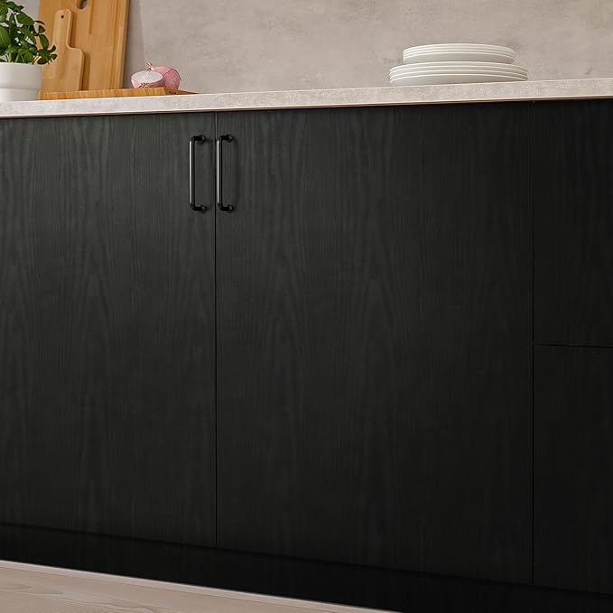 Heroad Peel and Stick Wallpaper Wood Contact Paper Wood Wallpaper Black Wood Grain Contact Paper Thicken Textured for Cabinets and Drawers Countertops Waterproof Self Adhesive Vinyl 23.6" x 118"