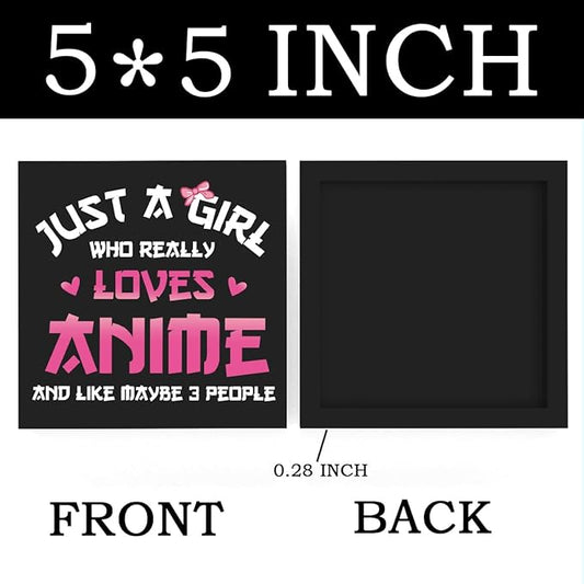 Anime Room Decor Anime Gifts for Girls Teen Girl Bedroom Decor Anime Party Decorations Anime Birthday Decor Just a Girl Who Really Loves Anime, Wooden Box Decor for Home Bedroom Living Room Office