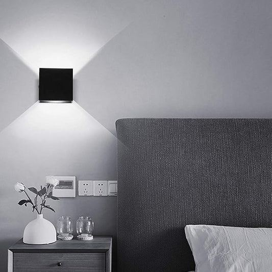 Lightess 2 Pack LED Wall Sconce Mini 10W Hardwired, Modern Wall Lamp Black Up Down Wall Mount Lights Mini Metal for Living Room Hallway Bedroom Decor, Cool White, O1186TP