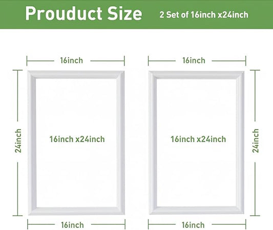 Peel and Stick Wall Molding, 2 Set 16" x 24" Premade Wainscoting Panels, Ready-to-Assemble Wall Trim, Paintable Molding Trim Decor for Interior Walls Door Picture Frame