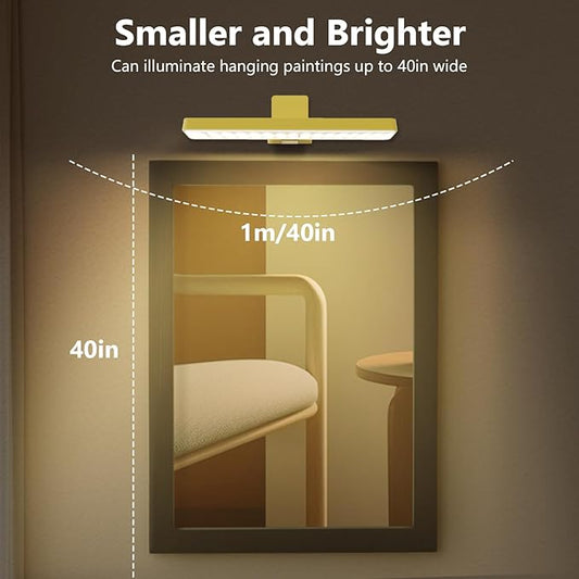 Battery Operated Picture Light, Wireless Painting Light with 3 Lighting Modes,Remote and Dimmable Timer Art Display Light for Picture Artworking Frame Portrait, Wall Decor Puck Lights