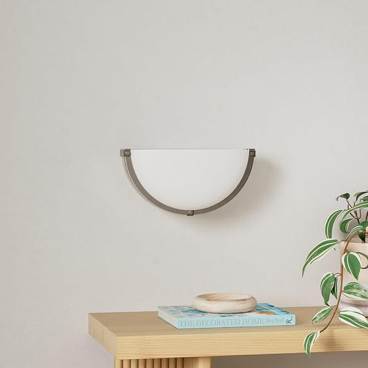 13 inch Dimmable LED Wall Sconce, Half Moon Wall Light Fixture, 3000K/4000K/5000K Color Temperature Adjustable, Modern Bathroom Vanity Light Fixtures,Super Bright 950 Lumen (Brushed Nickel)