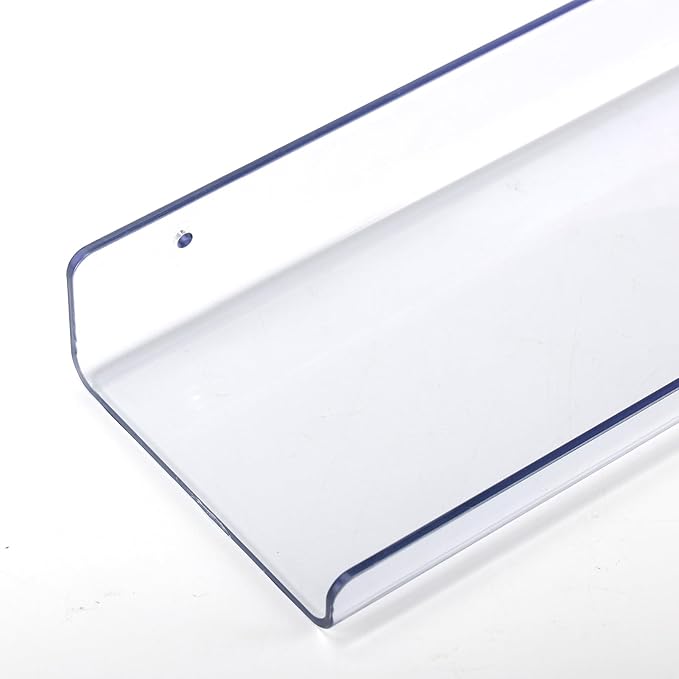 MEBRUDY Clear Acrylic Shelves Pack of 7, 15 inch Floating Wall Shelf for Bookshelves, Bathroom, Bedroom, Living Room, Kitchen Storage, Organization