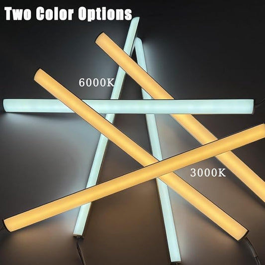 12" V-Shape Diffused LED Light Bars Kit,Aluminum Channel Lights with Touch Sensor for Under Cabinet,Gun Safe,Closet,Under Counter,Book Shelf,Display Showcase,3000K Warm White,4Pcak