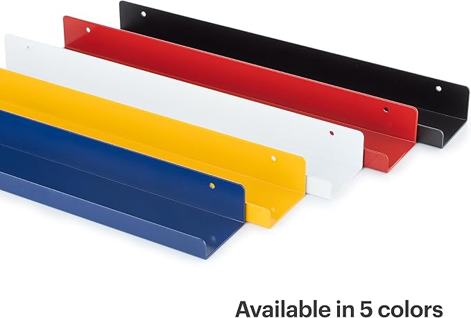 Vinyl Record Shelf - 3 Metal Display Shelves - Wall Mount Now-Playing Vinyl Shelves - an Album Record Holder That Doubles as a Picture Ledge - Fits All Records (White)