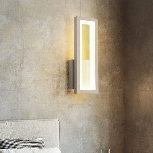 LED Wall Light Modern Metal Wall Sconce Lighting 16W Bedside Wall Lamp, Nordic Rectangle Wall Sconces Indoor Wall Wash Lights for Living Room Bedroom Bedside Hallway