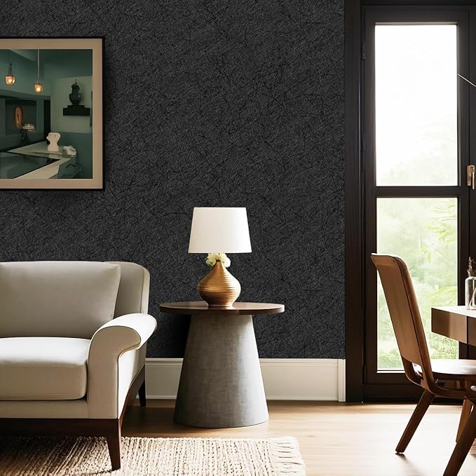 Dark Grey Peel and Stick Self Adhesive Wallpaper - Removable Waterproof Bathroom Countertop Contact Paper 15.7" X 196.8" - Kitchen Vinyl Wrap for Cabinet Countertops - Wall Cover Counter Top Paper
