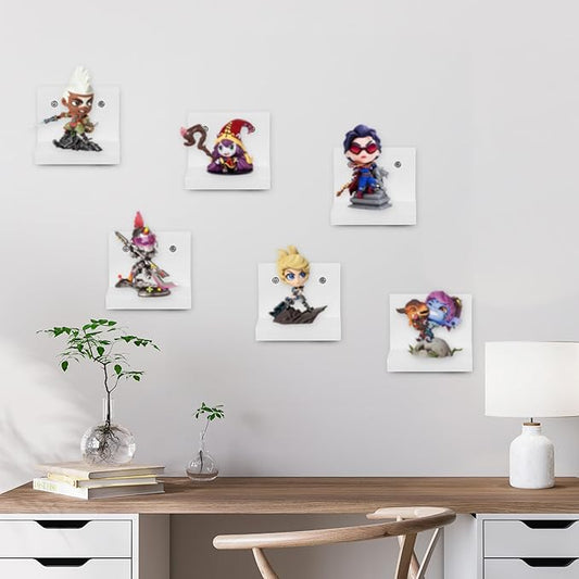 Small Floating Shelf for Wall Set of 6,Mini Shelves for Display Small Figurine,Plant,Collectibles,Wall Shelves for Bedroom Living Room Bathroom Kitchen Decor(White)