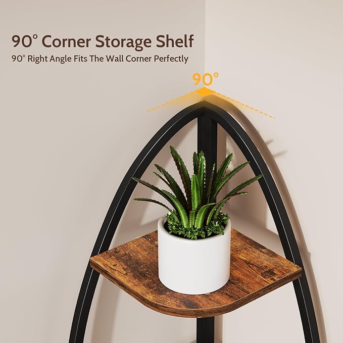 Artistic Fish-Inspired Corner Shelf with LED Lights, 6-Tier Tall Corner Bookshelf with Multi-Depth Display, Space-Saving Storage Unit with Remote Control for Bedroom & Living Room