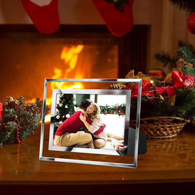 PETAFLOP 4x6 Picture Frames, Mirrored Glass Photo Frame 4 by 6 for Tabletop Display, 6 Pack