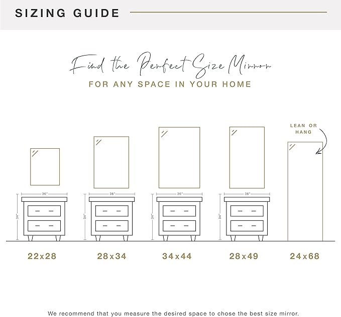 MCS Simplicity 21.5x25.5 Large Wall Mirror, Black & Beveled Detail Mirror, Vertical & Horizontal Wall Hanging Mirror for Bathroom, Bedroom & Livingroom