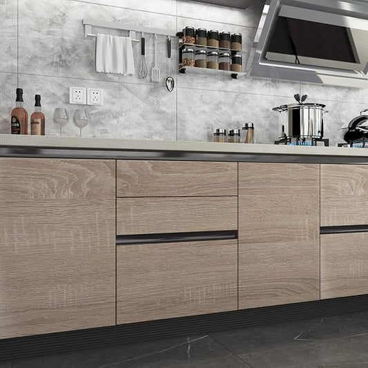 23.6"x 196.8" Natural Gray Oak Contact Paper for Cabinets Wood Textured Wallpaper Peel and Stick Kitchen Bathroom Wallpaper Vintage Wood Grain Vinyl Wrap Self Stick Wall Paper Renter Friendly