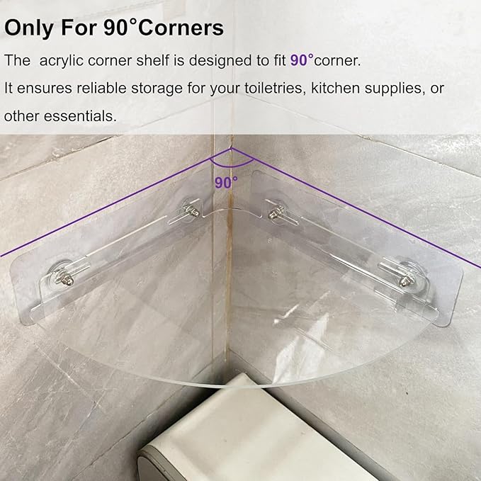 Corner Shelves wall Mounted Home Decor Floating Shelves (Clear)