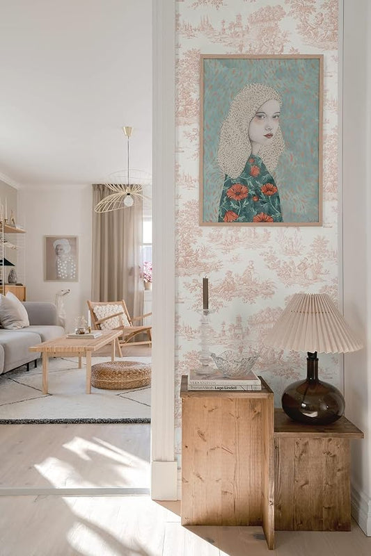 NextWall Chateau Toile Peel and Stick Wallpaper (Blush)