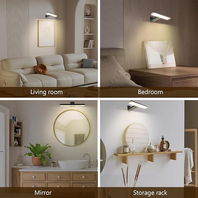 MIOBLUE Rechargeable Picture Lights for Wall, Painting Light Battery Powered with Remote, Art Lights Picture Frame Lights,Dartboard Light with 3 Color Temperatures