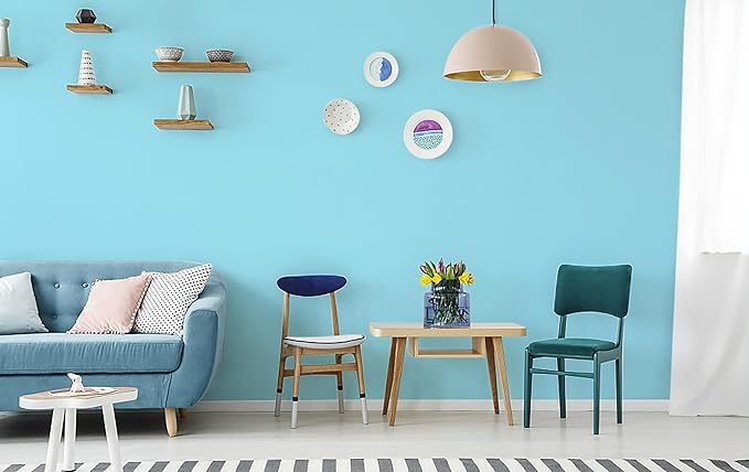 15.7" x 118" Blue Wallpaper Peel and Stick Light Blue Contact Paper Easy Peel Off Bedroom Bathroom Removable Wallpaper Vinyl Self Adhesive Matte