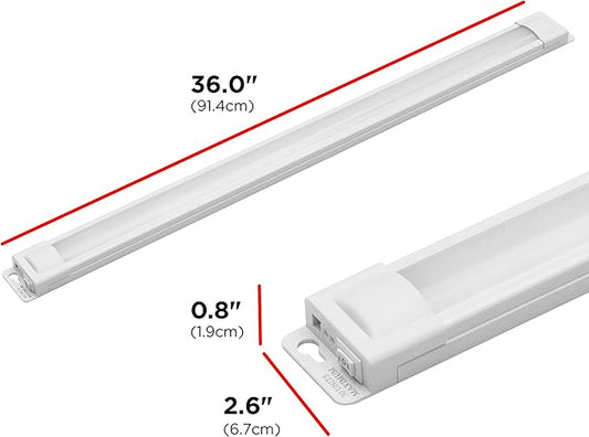 UltraPro 36 inch Plug-in Linkable Under Cabinet Lights, High/Low/Off, Warm White Light (2700K), LED Under Cabinet Lighting, Under Counter Lights for Kitchen, 44108