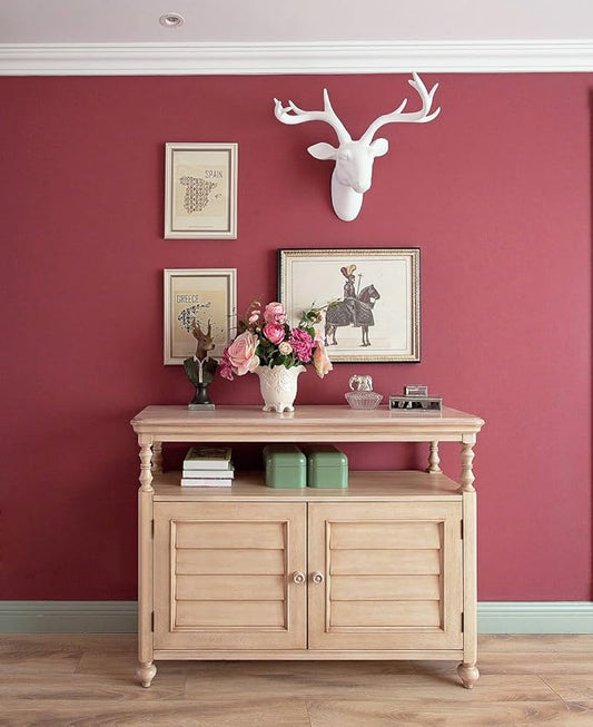 Safiyya 393"x17.7" Red Peel and Stick Wallpaper Rose Red Contact Paper Solid Color Wall Paper Decorative Waterproof Removable Wallpaper for Wall Vinyl Roll