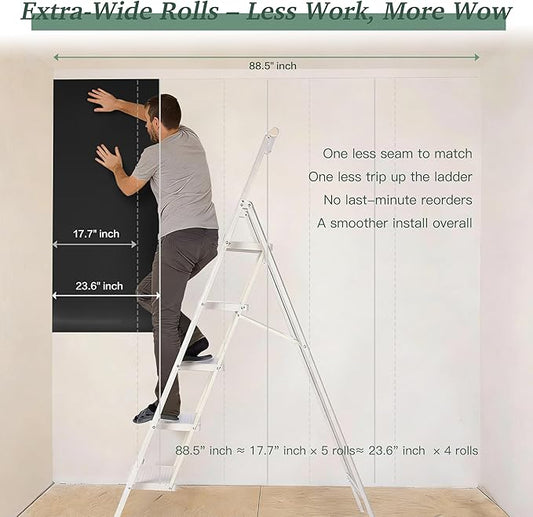 Dimoon 394''x23.6'' Peel and Stick Wallpaper Black Contact Paper for New Environmentally Friendly Materials Thickening Upgrade Embossed Renter Friendly Wall Paper Modern Vinyl Wrap Countertop Bedroom