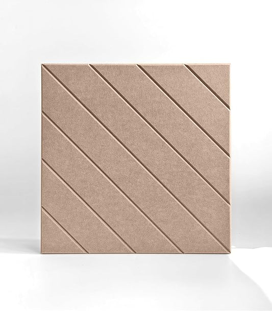 21.65" Large Square Acoustic Panels 4-Pack - Sound Absorbing Wall Panels, Noise Reducing Soundproof Decorative Felt Tiles for Home Office, Studio, Living Room - Camel
