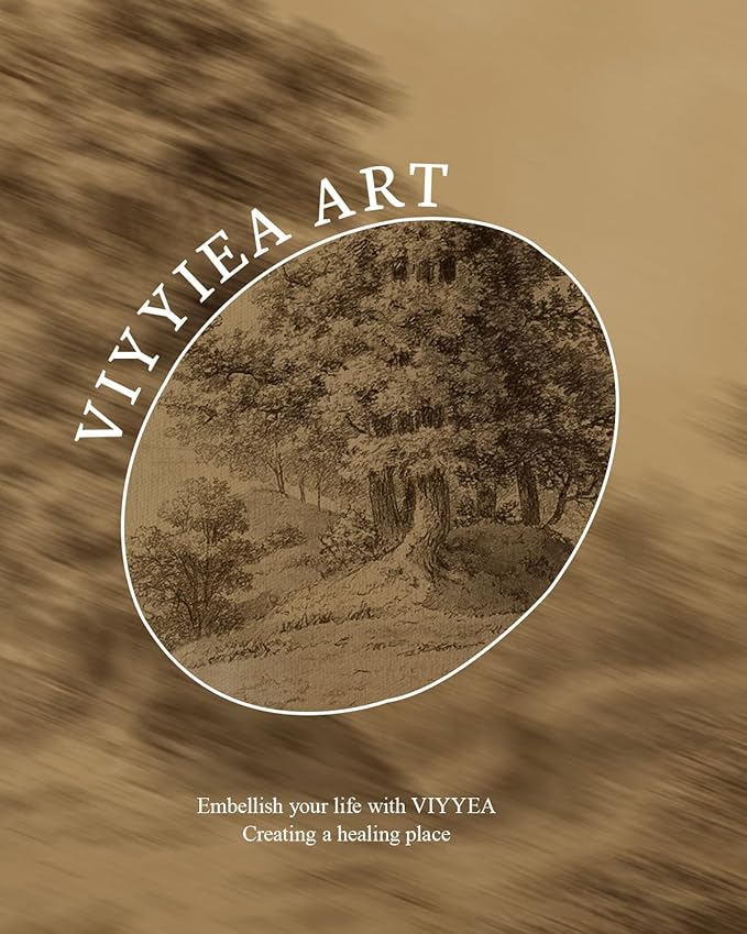 VIYYIEA Gold Framed Art Prints,12x16Inch, Sketch Landscape Vintage Art Painting, Rustic Sepia-toned Decor for Library Dining Study Room Shelf, Country Canvas Picture