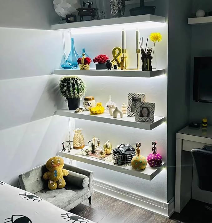 Dimmable Under Cabinet Lights with Touch Switch, 96 LEDs per feet, White(6500K) Lights kit for Kitchen Cabinets Counter Shelf Bookcase Closet (Cool White, 10 * 2Ft LED Strips)