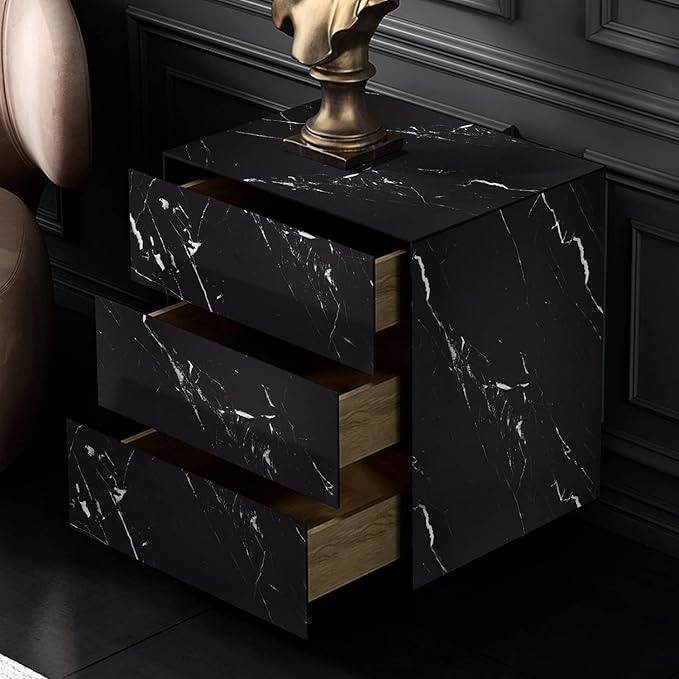 practicalWs 17.71" x 78.7" Marble Contact Paper Black/White Peel and Stick Wallpaper Thicken Self Adhesive Black Wallpaper for Countertops Cabinets Decorative Easy to Remove Upgrade