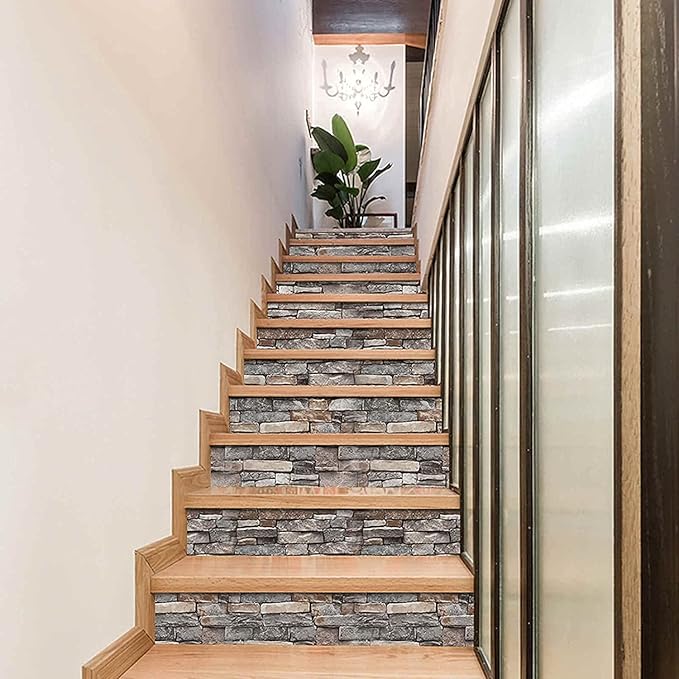 Abyssaly Peel and Stick Wallpaper Stone Brick Stick on Wallpaper 23.6" X 275.5" Thick Cleanable Self-Adhesive Removable Home Decorate Wall Paper Vinyl Shelf Paper Fireplace Christmas Decoration